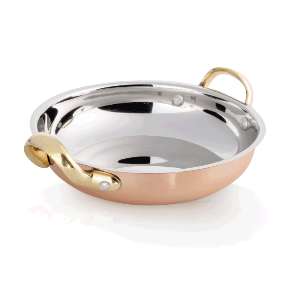 Mini-Servierpfanne Ø 12 cm mit Kupferbeschichtung und Edelstahlkern