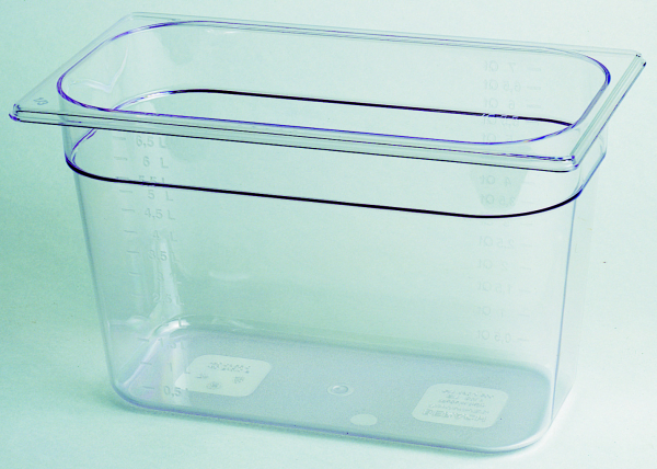 1/4 Gastronormbehälter Polycarbonat, transparent -EN 631
